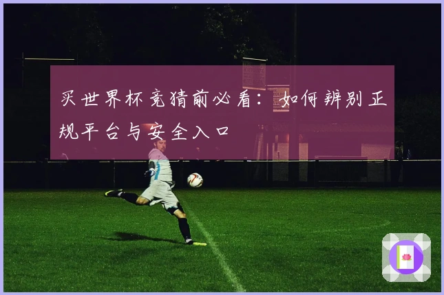 买世界杯竞猜前必看：如何辨别正规平台与安全入口